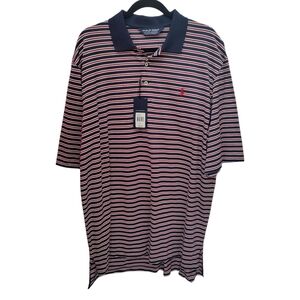 POLO RALPH LAUREN GOLF Shirt XL Red White Blue Stripe Short Sleeve Mens